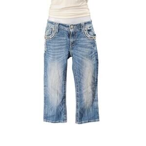 Miss Me women's Signature Cuffed Capri Size 29 Bling Y2K McBling Western Rodeo